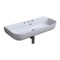 Modern White Ceramic Wall Mounted or Vessel Sink